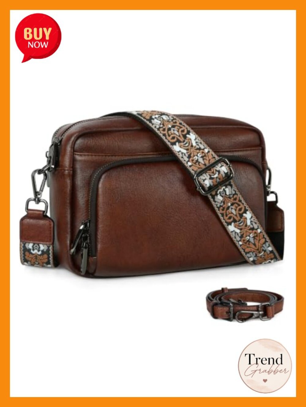 Faux Leather Crossbody Bag Anti Theft Medium Shoulder Purse RFID